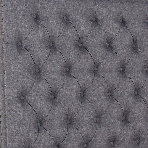 Bed Head Double Size French Provincial Headboard Upholsterd Fabric Charcoal