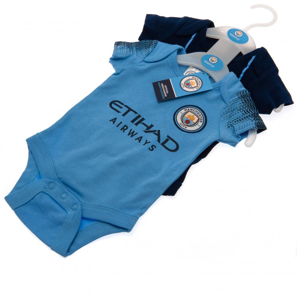 Manchester City FC 2 Pack Bodysuit 6-9 Mths NV