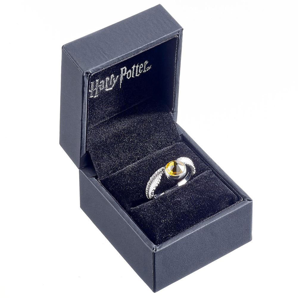Harry Potter Sterling Silver Crystal Ring Golden Snitch Large