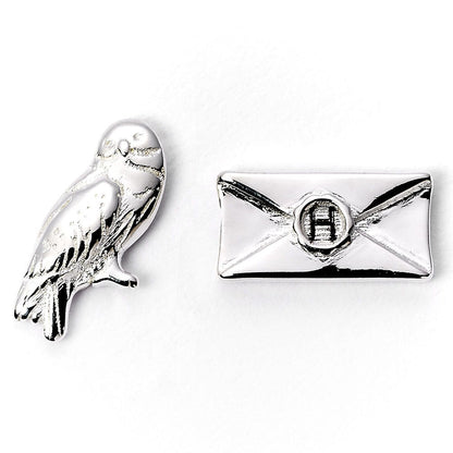 Harry Potter Silver Plated Earrings Hedwig Owl & Letter