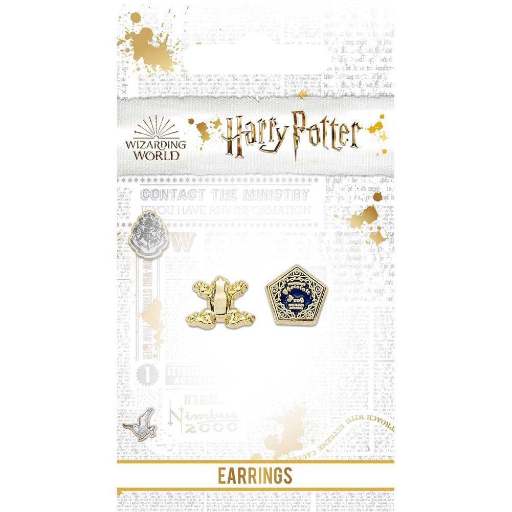 Harry Potter Gold Plated Earrings Chocolate Frog