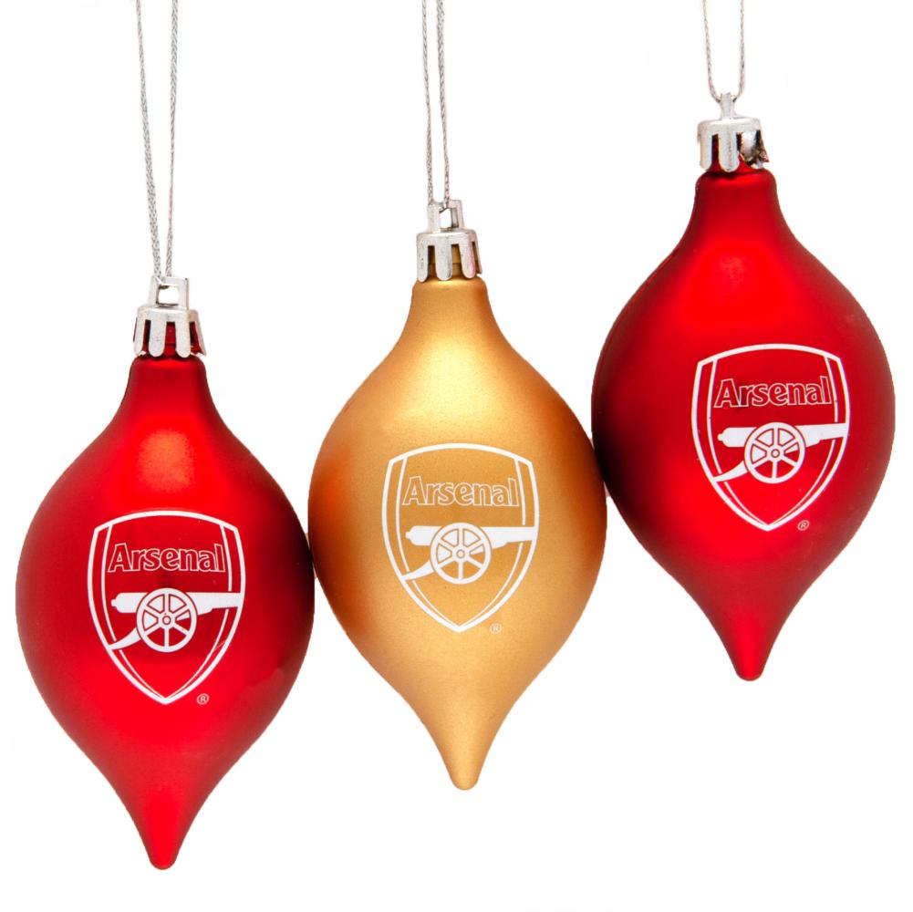 Arsenal FC 3pk Vintage Baubles