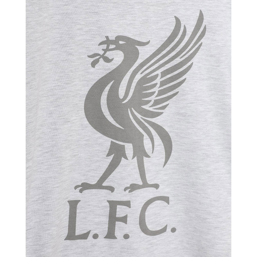 Liverpool FC Liverbird T Shirt Ladies Ice Marl 12