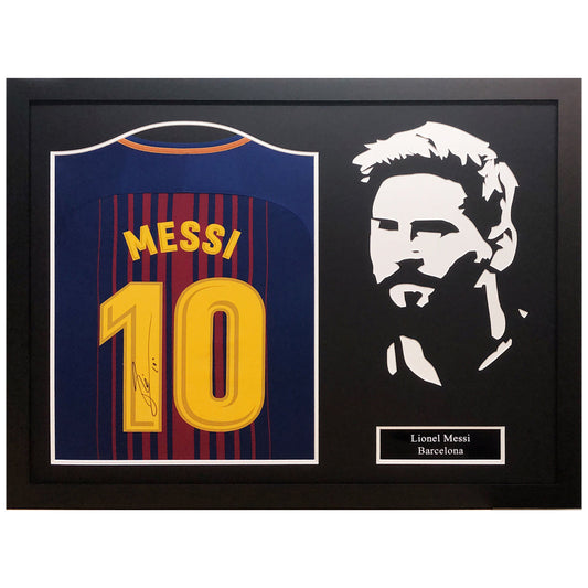 FC Barcelona Messi Signed Shirt Silhouette