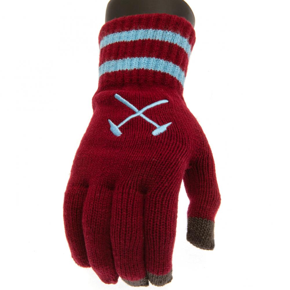 West Ham United FC Touchscreen Knitted Gloves Adult
