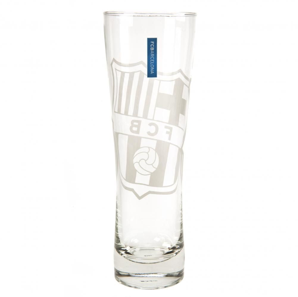 FC Barcelona Etched Crest Tall Beer Glass