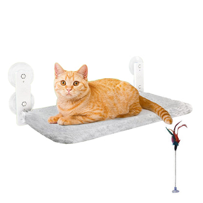 PETSWOL Foldable Cordless Cat Window Perch For Wall With Strong Suction Cups_0