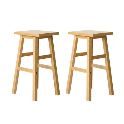 Artiss Bar Stools Kitchen Counter Stools Wooden Chairs Natural x2