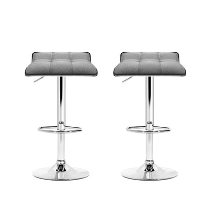 Artiss 2x Bar Stools Linen Padded Gas Lift