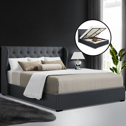 Artiss Bed Frame Queen Size Gas Lift Charcoal ISSA