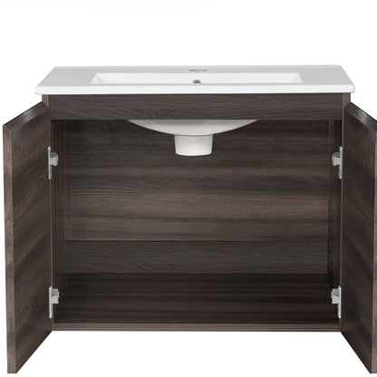 Cefito Vanity Unit 600mm with Basin Walnut