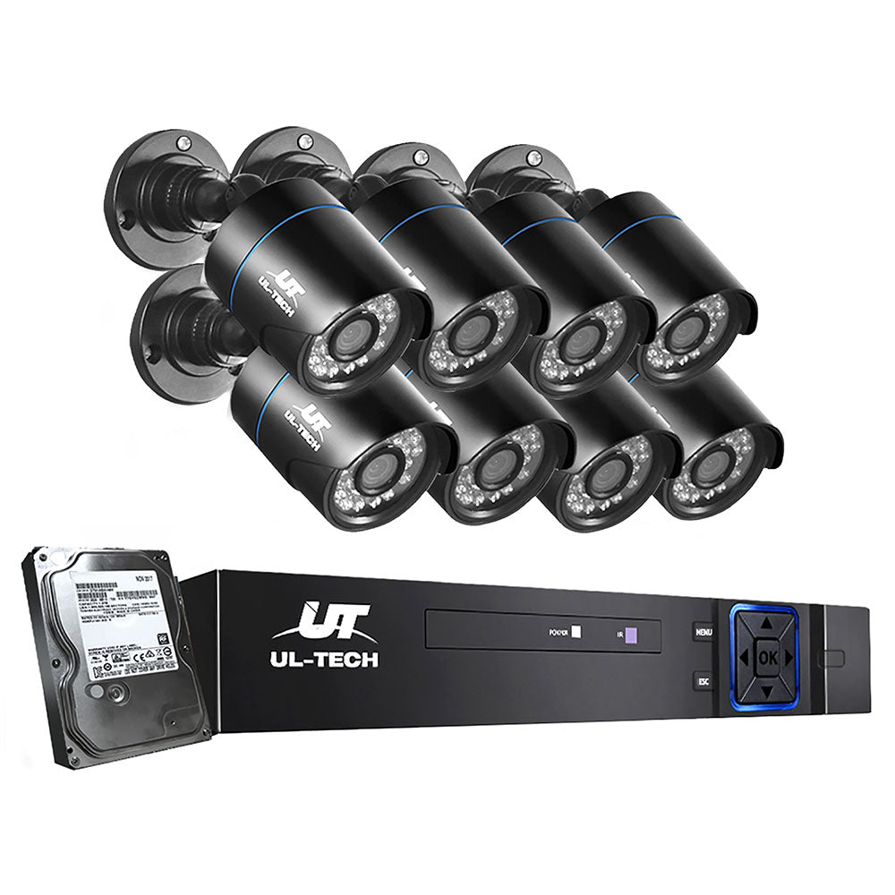 UL-tech CCTV Security System 8CH DVR 8 Cameras 1TB Hard Drive