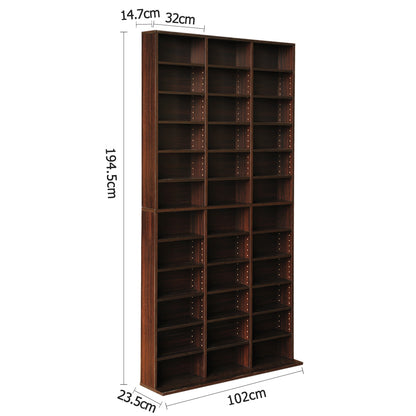 Artiss Bookshelf CD Storage Rack - BERT Brown