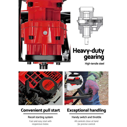 Giantz 92CC Post Hole Digger 300mm Petrol Drill Extension Bits Auger