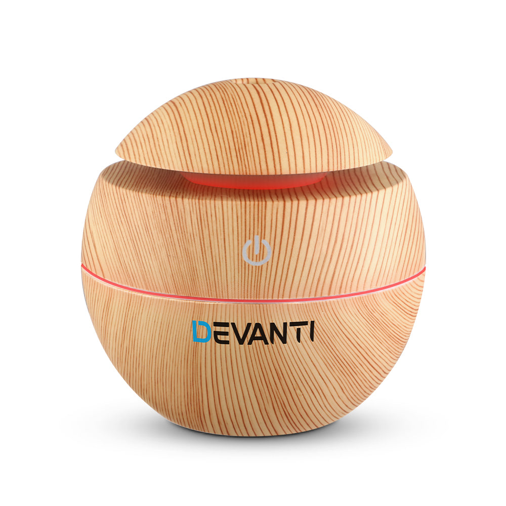 Devanti Aroma Diffuser Aromatherapy Light Wood 130ml