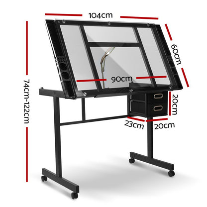 Artiss Drawing Desk Drafting Table Black