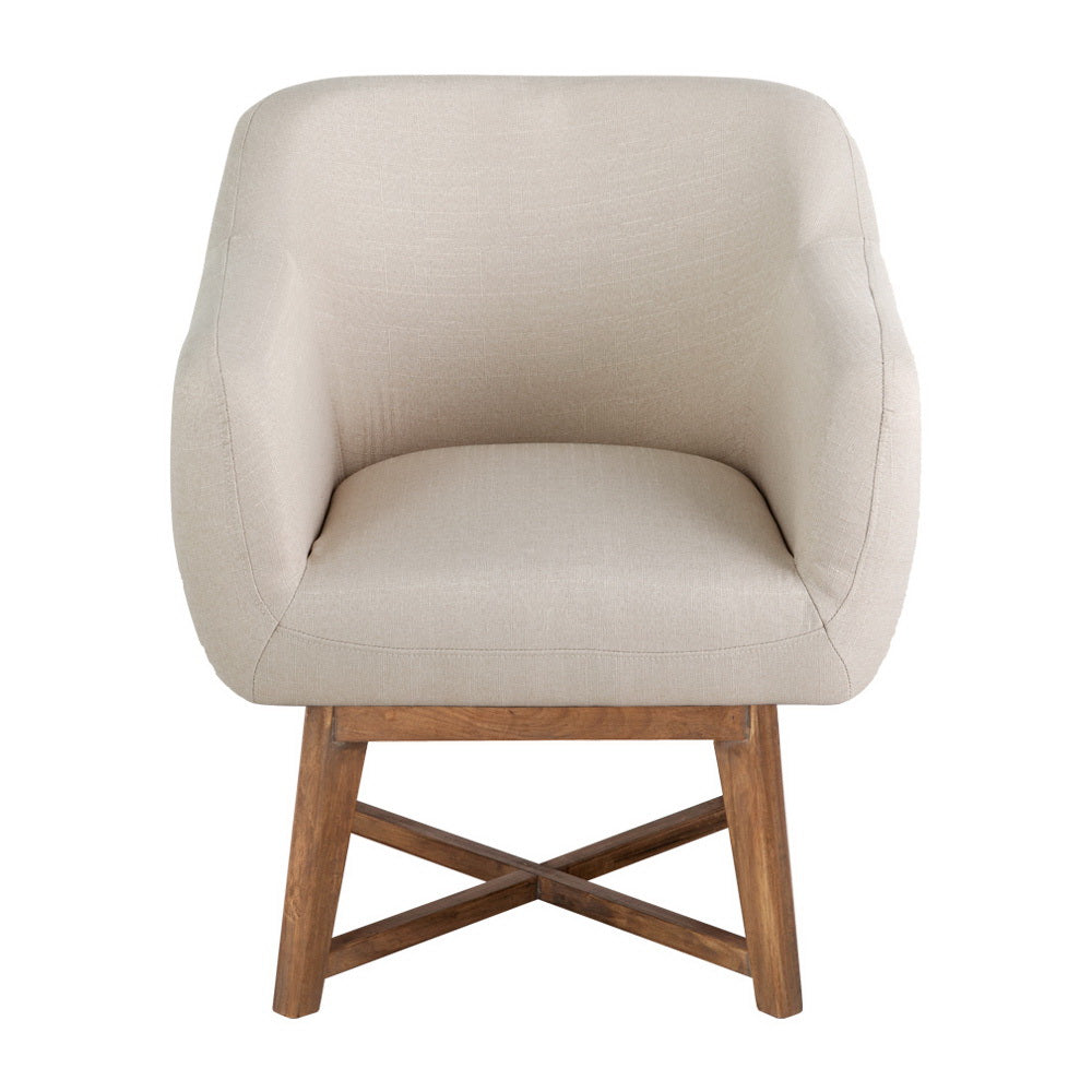 Artiss Fabric Tub Lounge Armchair - Beige