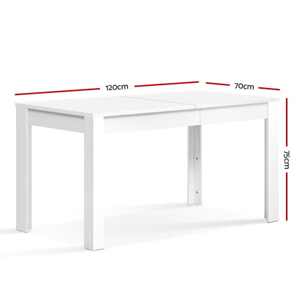 Artiss Dining Table Rectangular 4 Seater 120CM White Natu