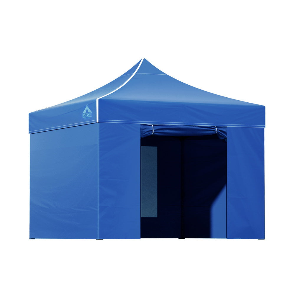 Instahut Gazebo 3x3 Pop Up Marquee Folding Tent Wedding Gazebos Camping Outdoor Shade Canopy Blue