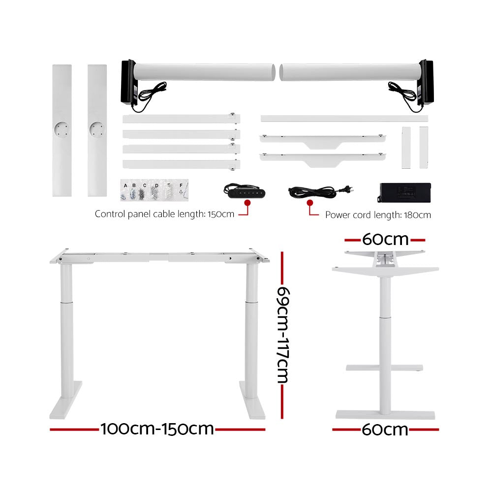 Artiss Standing Desk Motorised Electric Dual Motor 140CM White