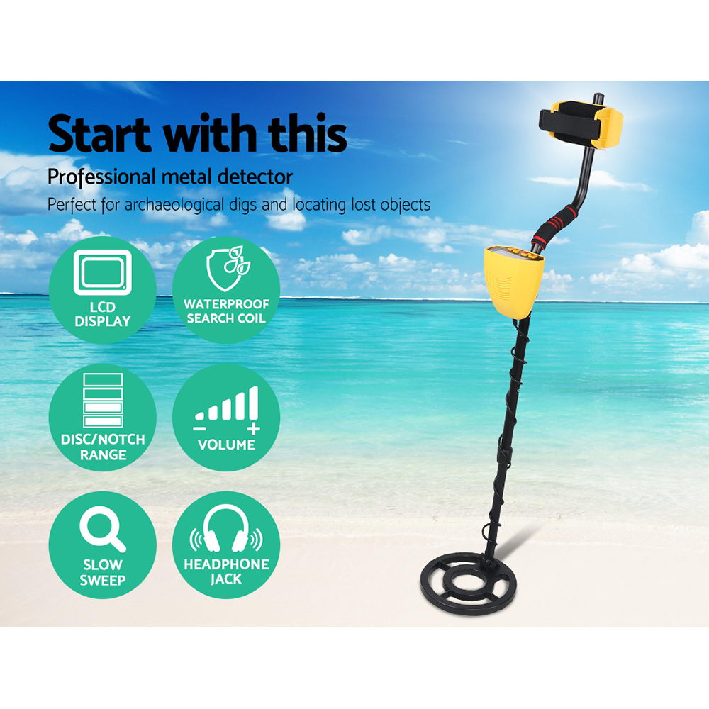 Metal Detector 180MM Deep Sensitive Waterproof Treasure Hunter Gold Digger Yellow