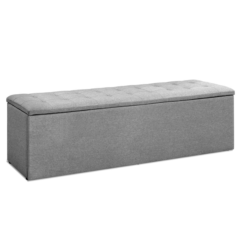 Artiss Storage Ottoman Blanket Box 140cm Linen Grey