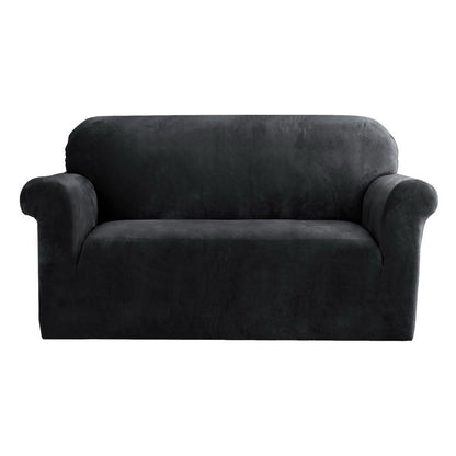 Artiss Sofa Cover Couch Covers 2 Seater Velvet Black