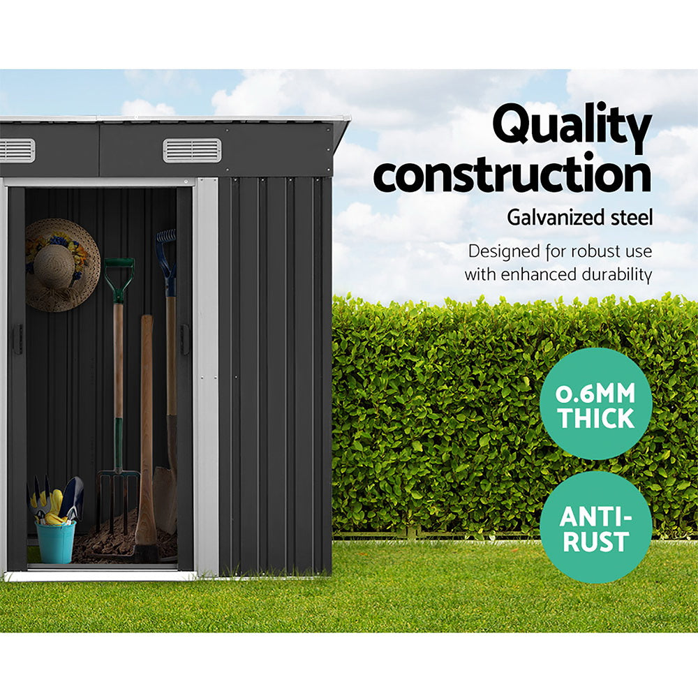 Giantz Garden Shed 1.94x1.21M w/Metal Base Sheds Outdoor Storage Tool Steel House Sliding Door