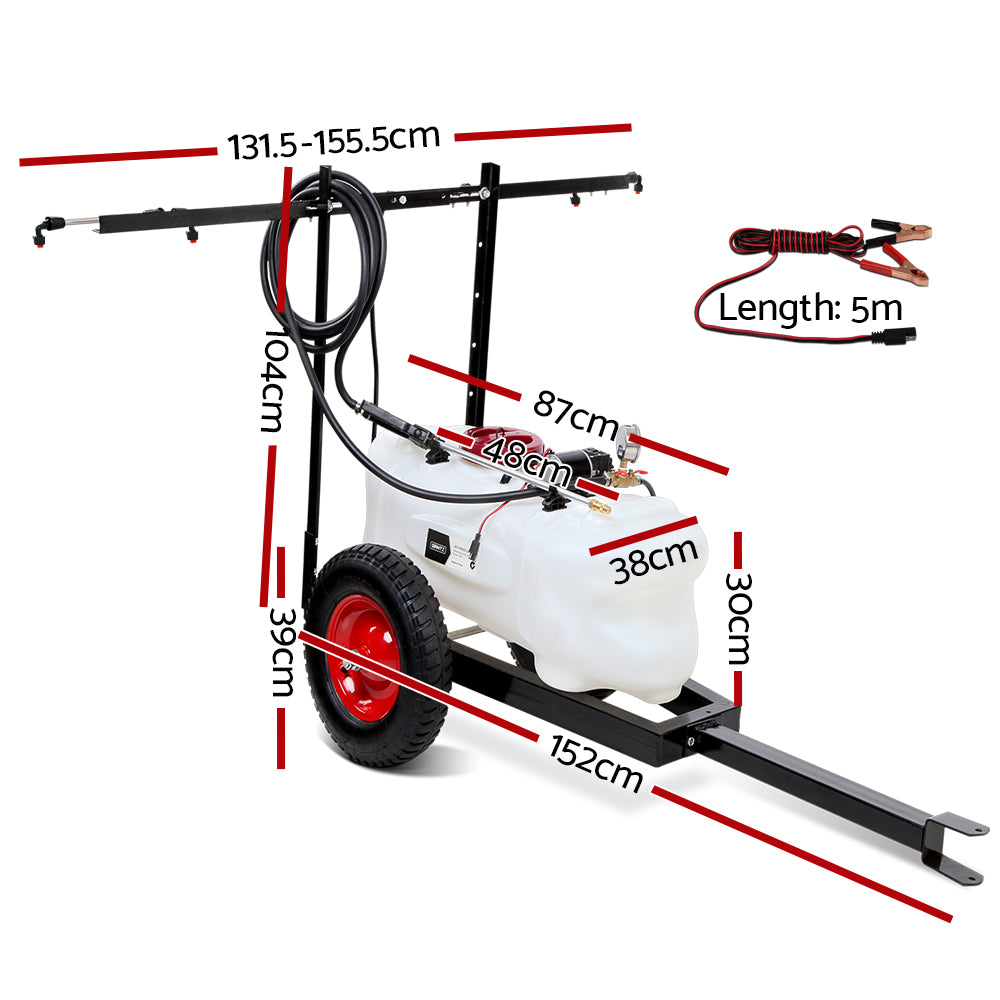 Giantz Weed Sprayer 60L Trailer 1.5M Boom Garden Spray