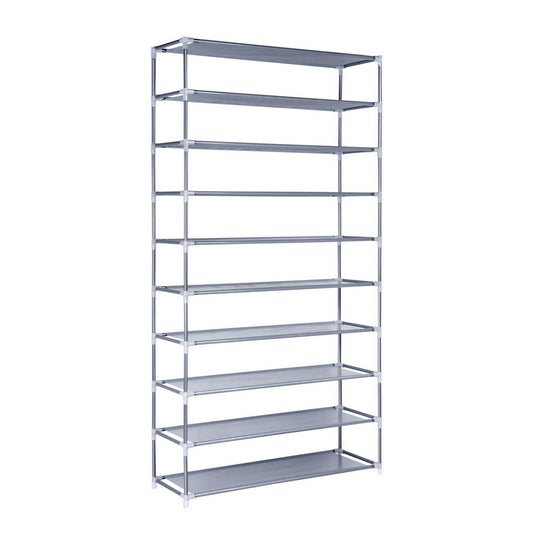 Artiss 10-Tier Shoe Rack Stackable 50 Pairs Grey