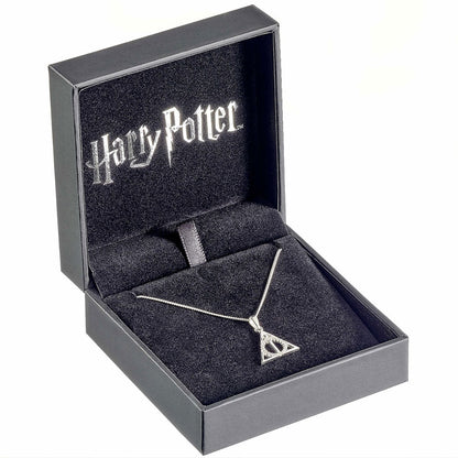 Harry Potter Sterling Silver Crystal Necklace Deathly Hallows