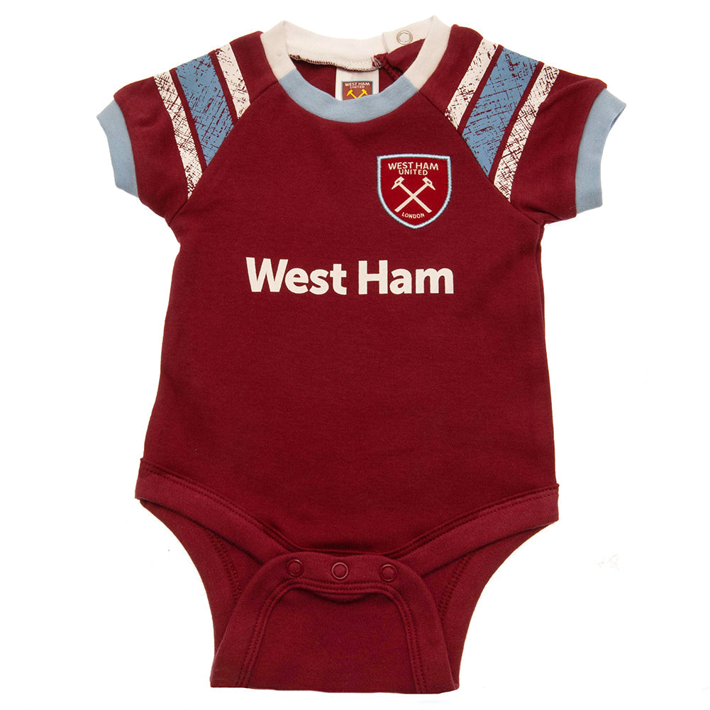 West Ham United FC 2 Pack Bodysuit 0-3 Mths ST