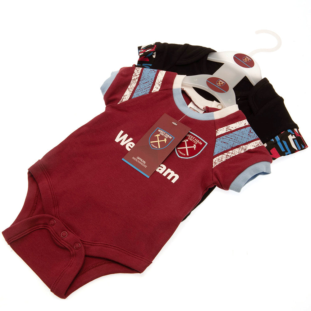 West Ham United FC 2 Pack Bodysuit 12-18 Mths ST