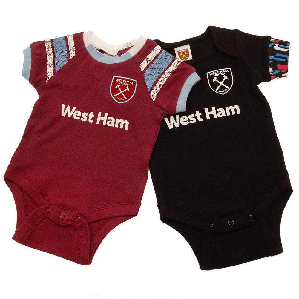 West Ham United FC 2 Pack Bodysuit 12-18 Mths ST