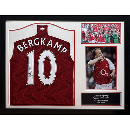 Arsenal FC Bergkamp Signed Shirt (Framed)