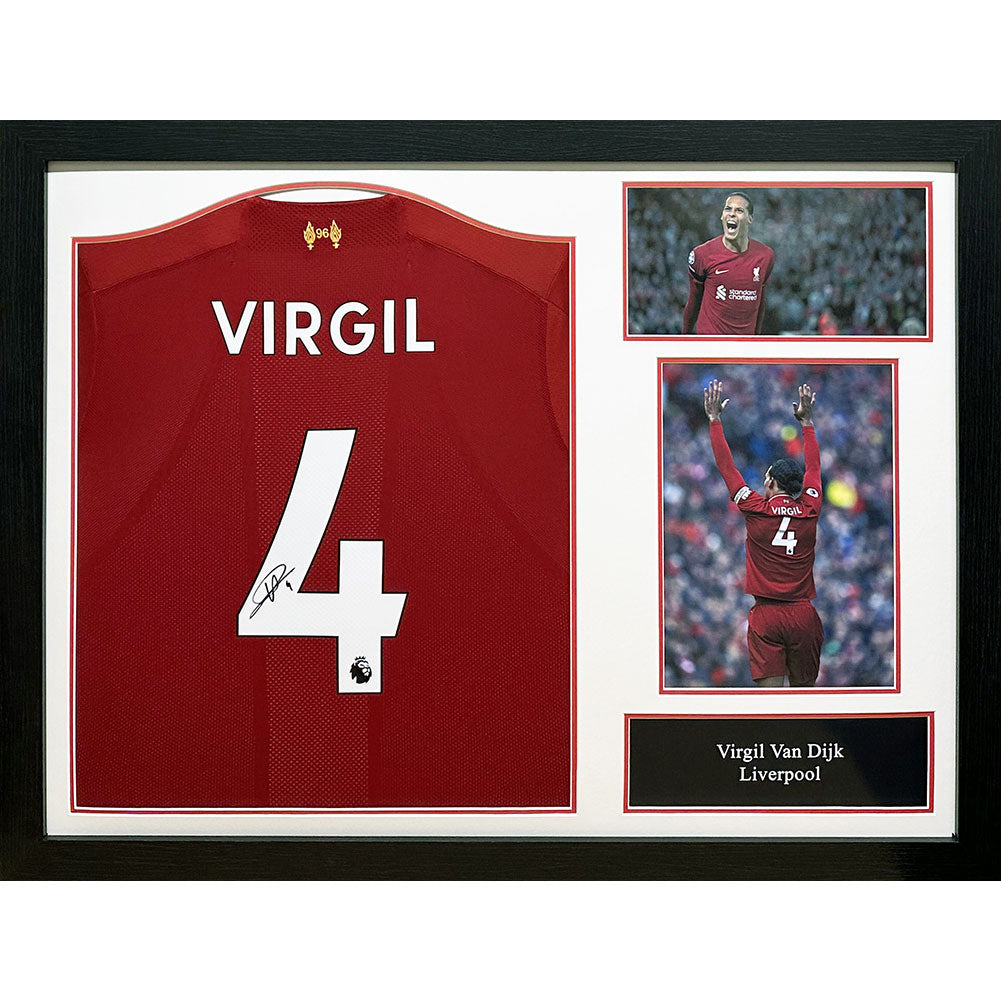 Liverpool FC Van Dijk Signed Shirt (Framed)