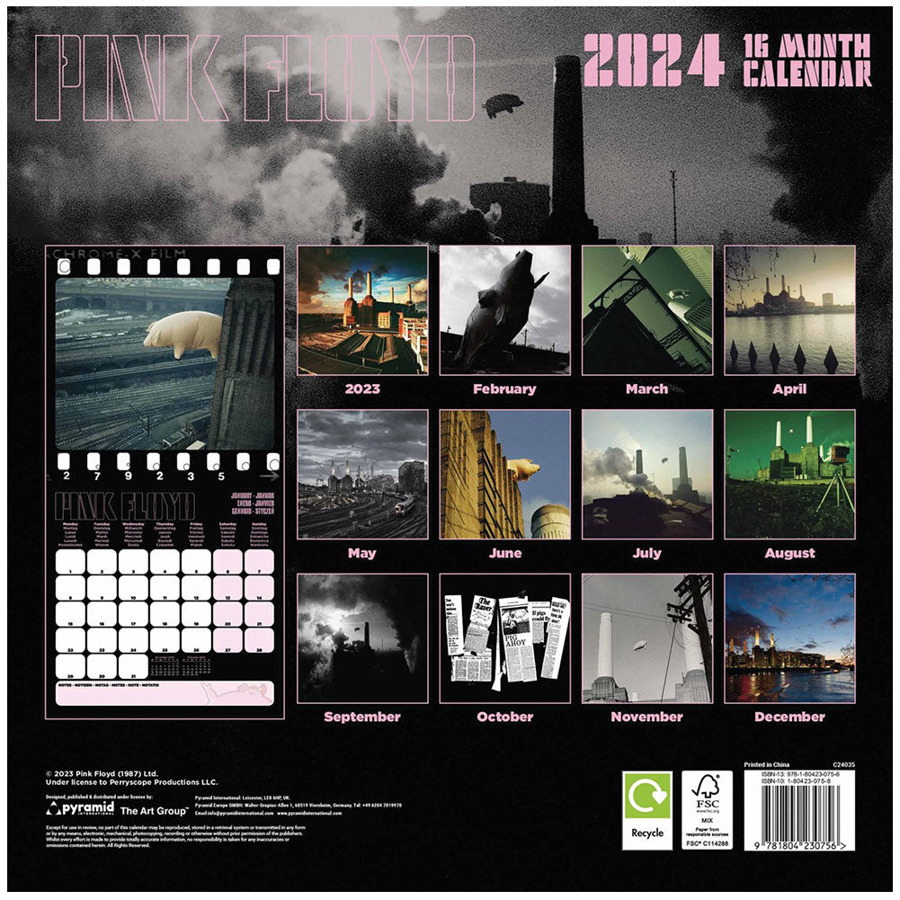 Pink Floyd Square Calendar 2024