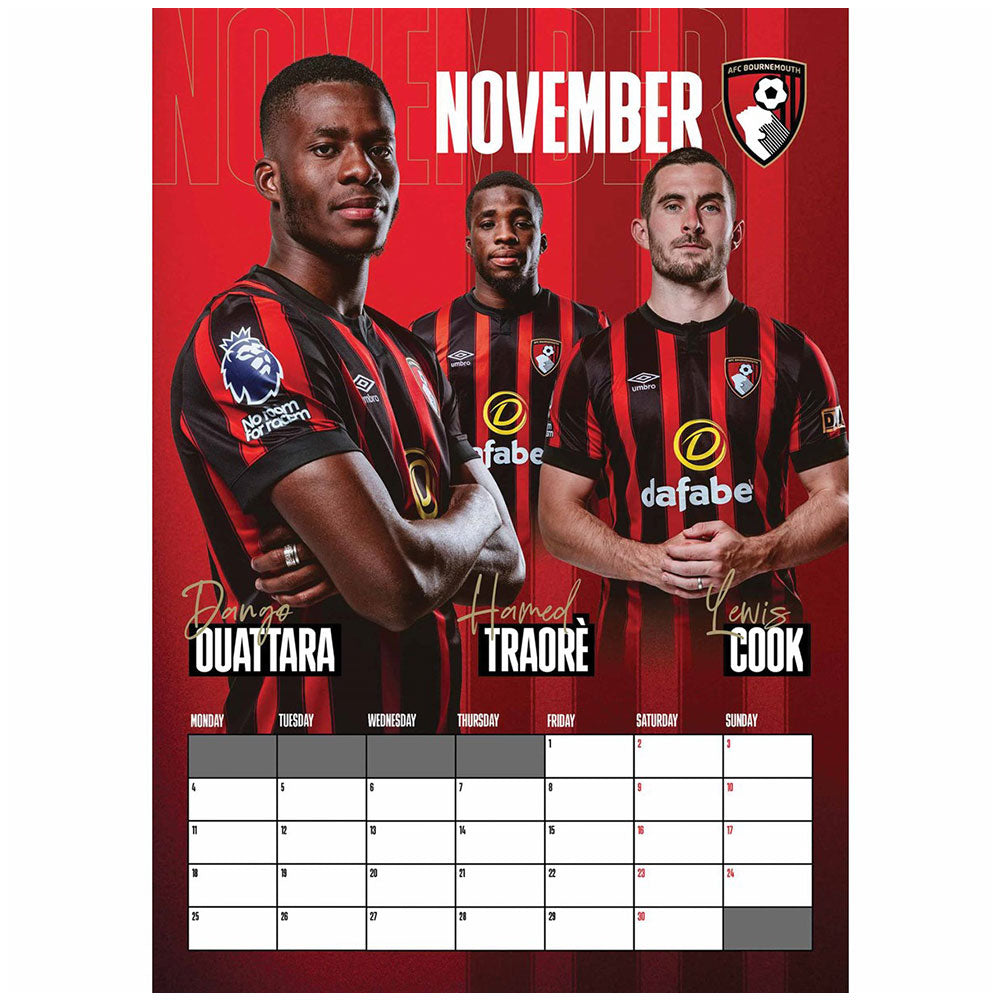 Bournemouth AFC A3 Calendar 2024