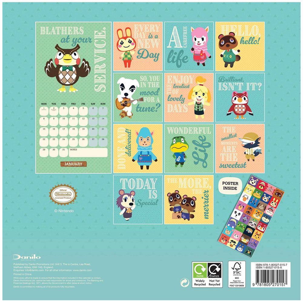 Animal Crossing Square Calendar 2024