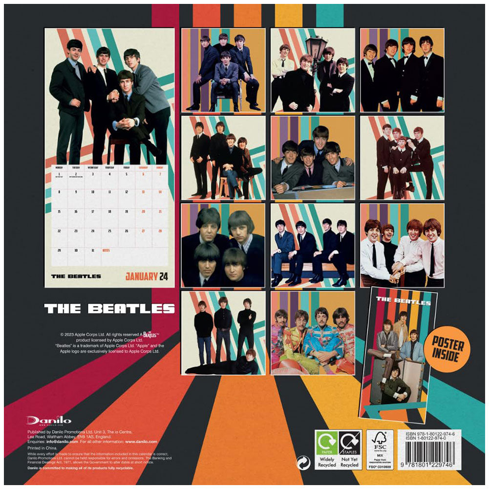 The Beatles Square Calendar 2024