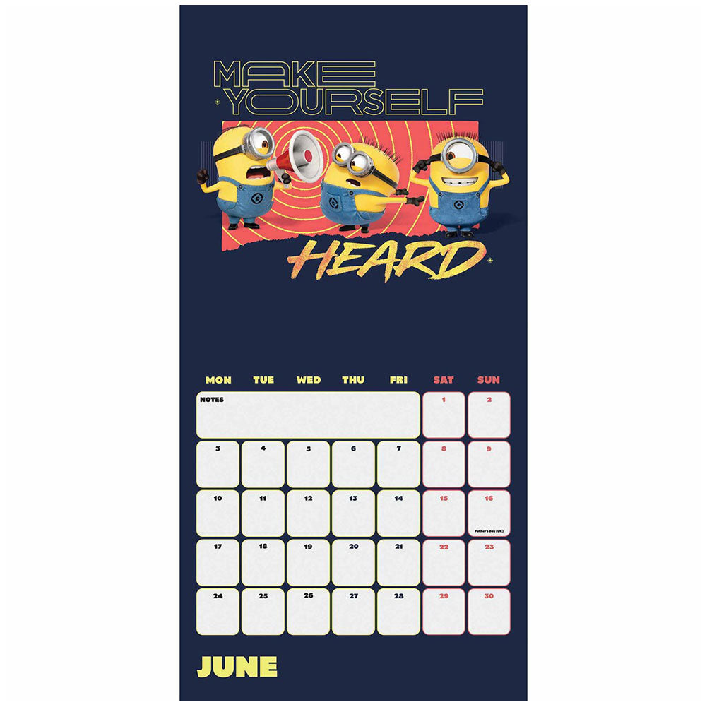 Minions Square Calendar 2024