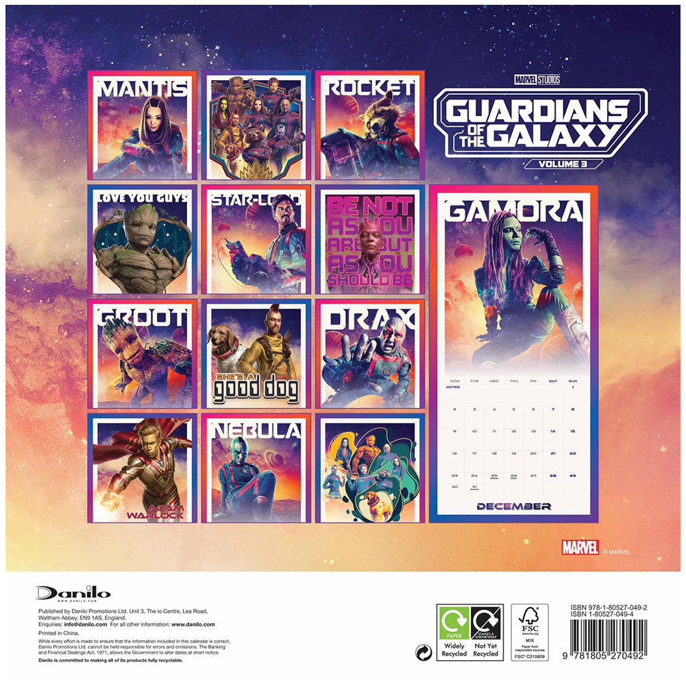 Guardians Of The Galaxy Square Calendar 2024