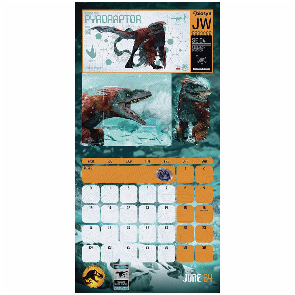 Jurassic World Square Calendar 2024