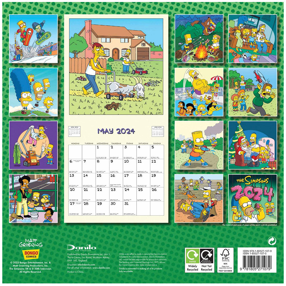 The Simpsons Square Calendar 2024