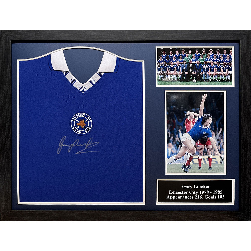 Leicester City FC 1978 Lineker Signed Shirt (Framed)