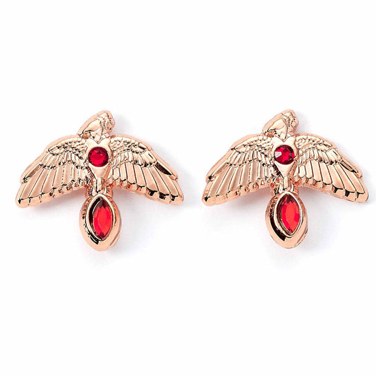 Harry Potter Rose Gold Plated Earrings Fawkes