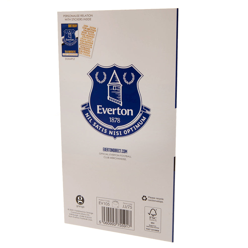 Everton FC Birthday Card Personalised