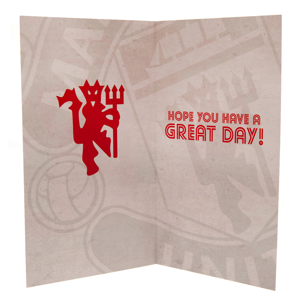 Manchester United FC Birthday Card Retro