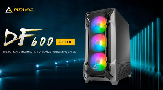 ANTEC DF600 FLUX High Airflow, ATX, Tempered Glass with 3x ARGB Fants in Front, 1x Rear, 1x PSU Shell (Reverse Fan blade) Gaming Case