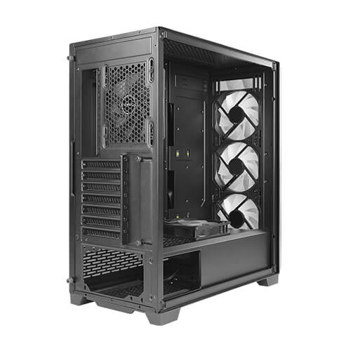 ANTEC DF700 FLUX Wave Mesh Front, High Airflow, Tempered Glass with 3x ARGB Fan Front, 1x Rear, 1x PSU Shell (Reverse Fan blade) ATX Gaming Case